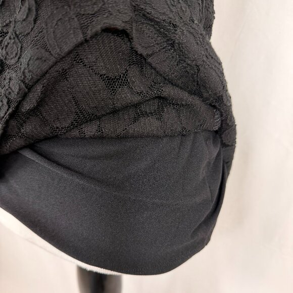 INC International Concepts Women's Short Sleeve Lace Top with Liner | Black | Sm - Picture 3 of 7